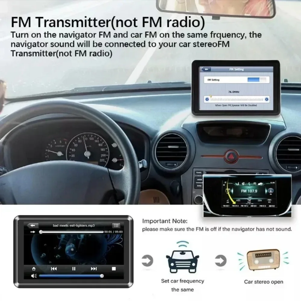 Car GPS Navigation X20-1 Q5-1 5“ 7 "8G + 256M Multi-functional Touch Screen High Definition 8G for Cars and Trucks MP3 MP4 - Image 4