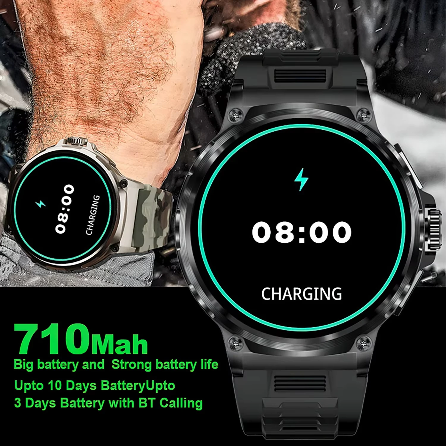 2025 New 710mAh Bluetooth Call Smart Watch Men 1.85" HD Screen Multi Sports Modes Heart Rate Monitor Smartwatch For Android IOS - Image 2