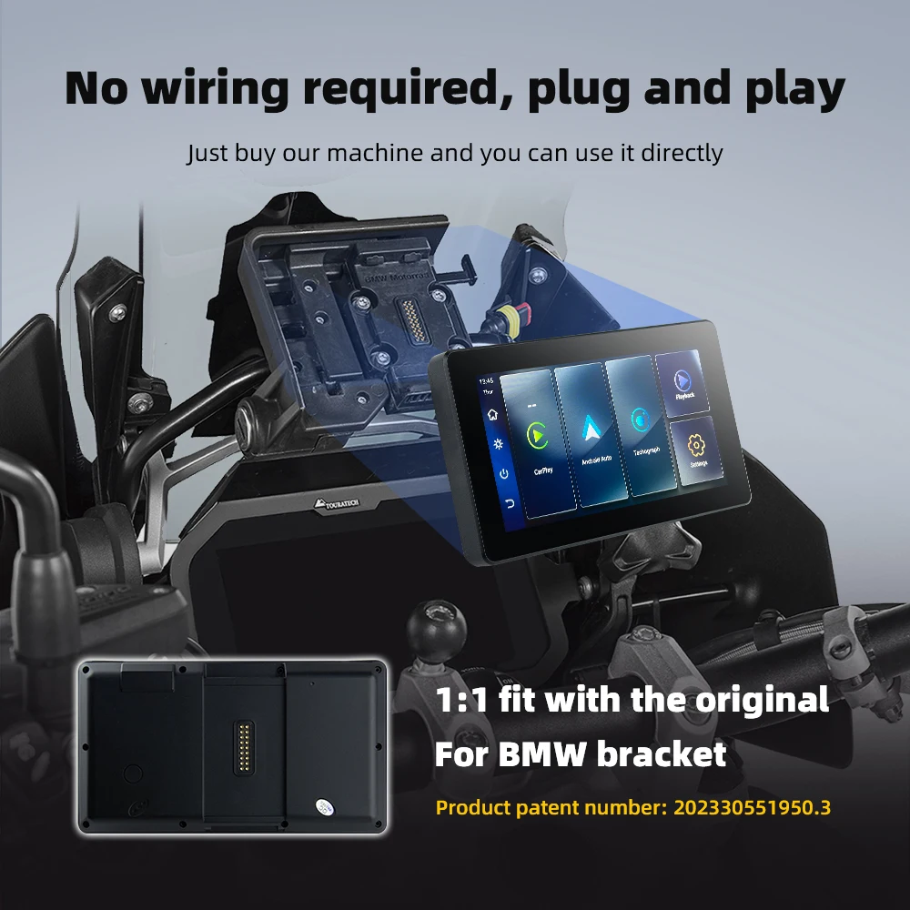 EKIY Wireless CarPlay Android Auto Portable Motorcycle Digital Dashboard Navigation Screen Special For BMW R1200GS R1250GS ADV - Image 3