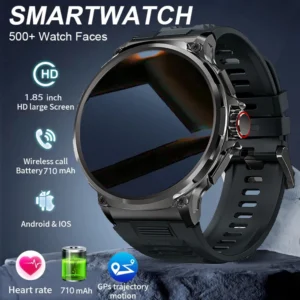 Sa97e5eb74bf14ec39238583aaa24b4b6e.webp 2025 New 710mAh Bluetooth Call Smart Watch Men 1.85" HD Screen Multi Sports Modes Heart Rate Monitor Smartwatch For Android IOS