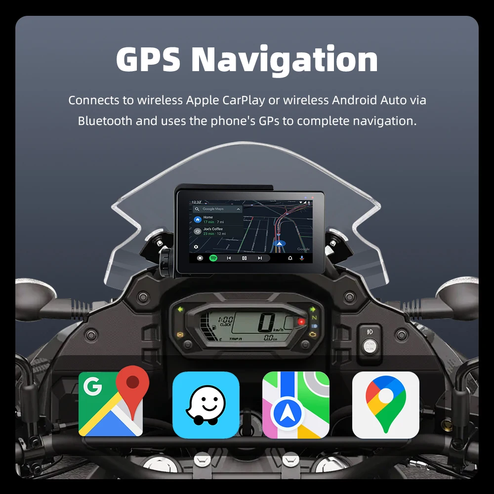 EKIY Wireless CarPlay Android Auto Portable Motorcycle Digital Dashboard Navigation Screen Special For BMW R1200GS R1250GS ADV - Image 6